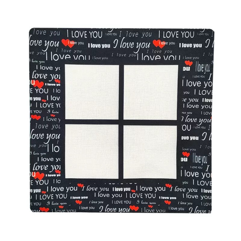 Custom Lovers Linen Sublimation Pillow Cover 4 Panel Sublimation Pillow Case