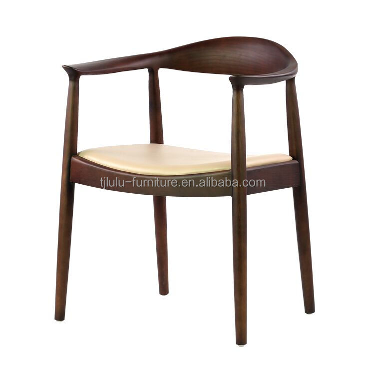 Hotel Modern PU Leather Solid Wood Dining Chair with NO Folding and Modern Horn Design