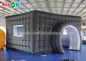 China Inflatable Party Tent Black Inflatable Photo Booth With 17 Color Changing Lights / Window on sale