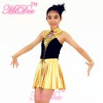 Hip Hop Dance Outfits Lacing Across Middle Font Bodice Metallic Stretch Neoprene