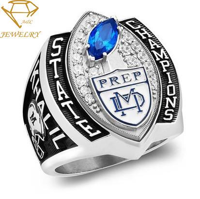 Custom Sports Team Championship Rings Silver Football Champions Ring With Your