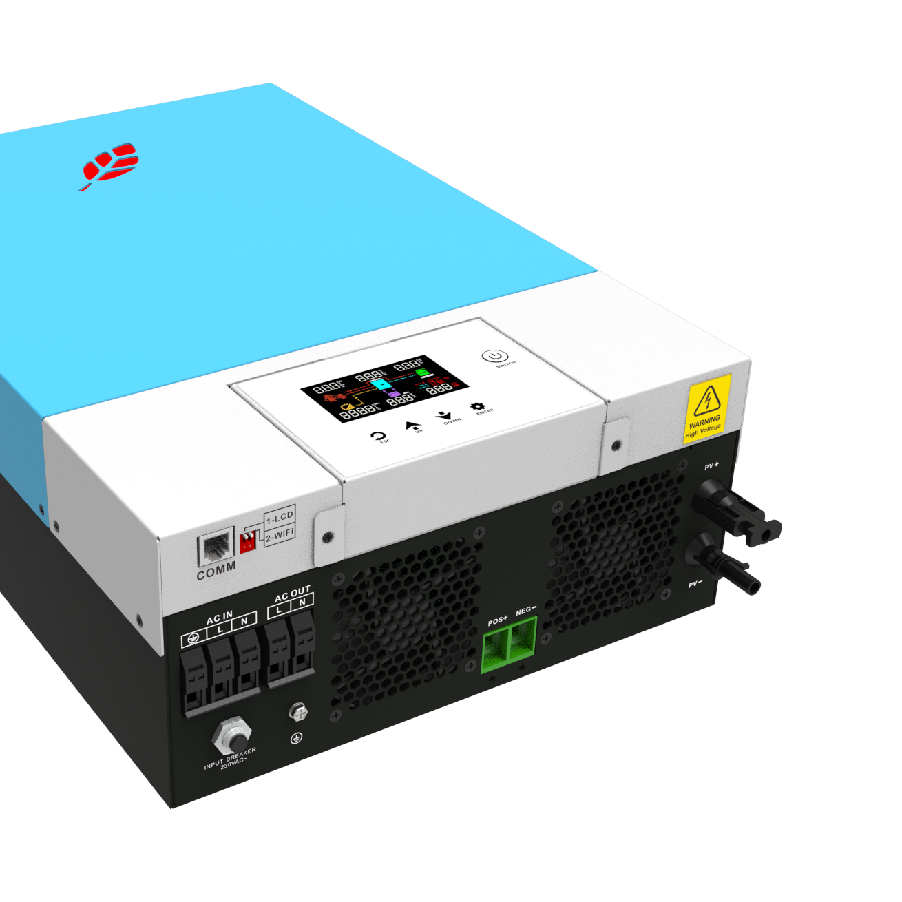 One-Key Reset 120A 140A Mppt Pure Sine Wave Dc To Ac Removable Lcd 3.6/4.2/6.2Kw Hybrid Solar Inverter With Dust Filters