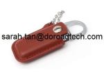 Factory Wholesale Metal USB with Leather Case, USB 2.0 Leather USB Flash Drive