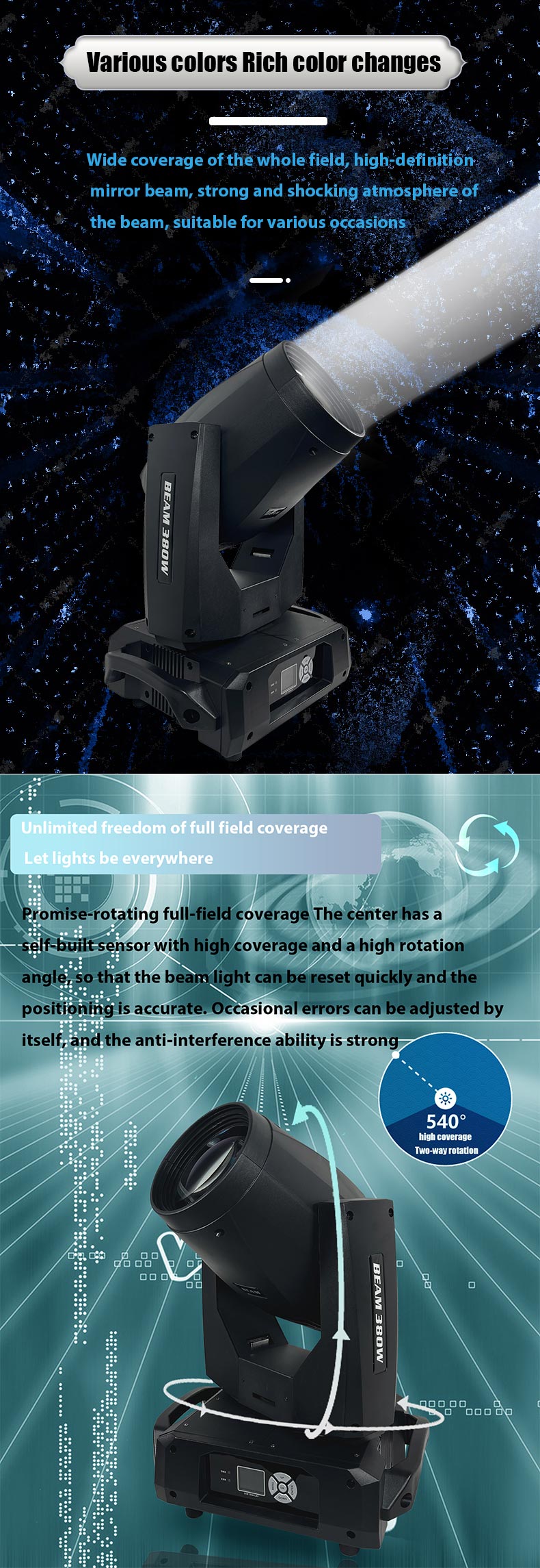 Changeable Emitting Color 480W 18 LED 900W 95 170 Moving Headlights for Dj Party Club