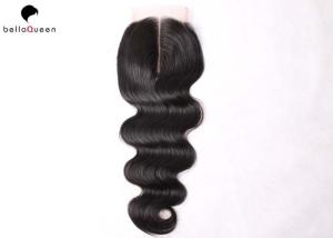 China Natural Black Brazilian Hair Virgin Human Body Wave Hair Brazilian Hair Closure factory
