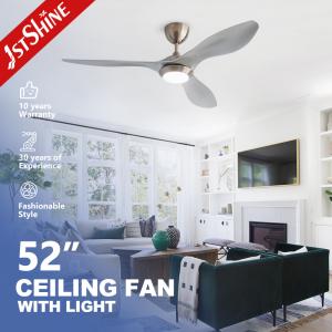 China Sleek Silver Design 52 Inches Ceiling Fan With Light 6-Speed Remote Control factory