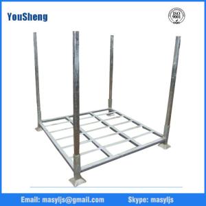 China Warehouse Storage Use Stacking Steel Powder Coated 4 Round Posts Tire Stacking Rack factory