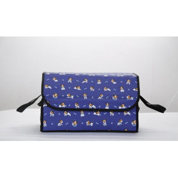 Cartoon Blue Folding Trunk Bag , Car Seat Back Organizer Storage Bag High capacity