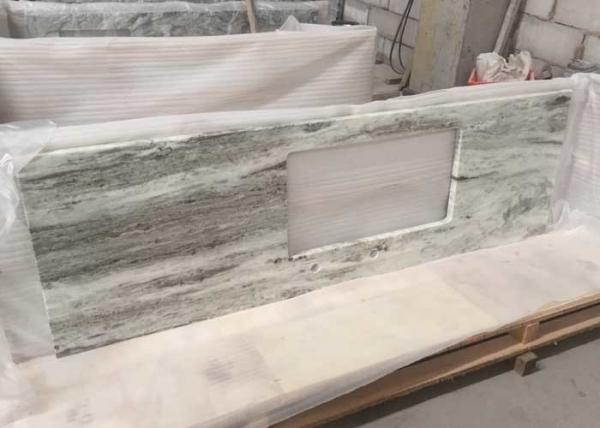 China Multi Color Green Marble Stone Countertops , Marble Kitchen Countertops CE Certification factory
