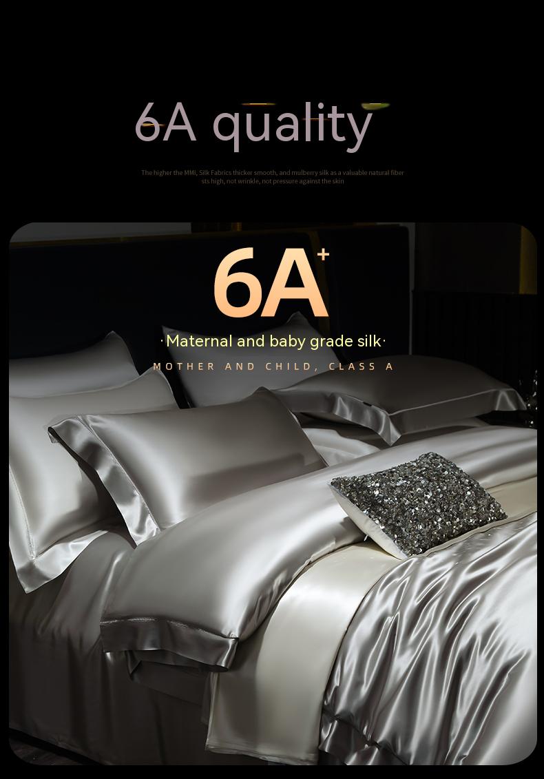 Silk Bedding Set Queen Size Satin Sheets 4 Sheets Set Bed Cover for Home Hotel Luxury