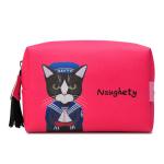 Custom Printed Leather Red Cartoon Travel PU Makeup Bag