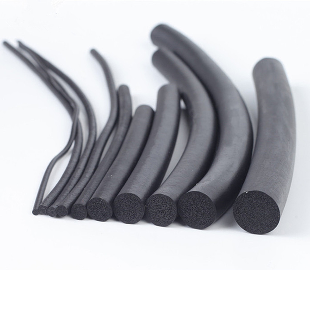 Temperature -60C- 150C Customized Extrusion Rubber Seal Strip Foam Rubber Round Cord