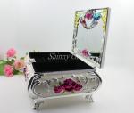 Shinny Gifts Fashion Jewerly Organizer Box Earring Storage Box Cosmetic Jewelry