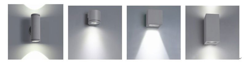 Square Pure Aluminium Outdoor LED Wall Lights COB 6W LED Outdoor Wall Lamp IP54