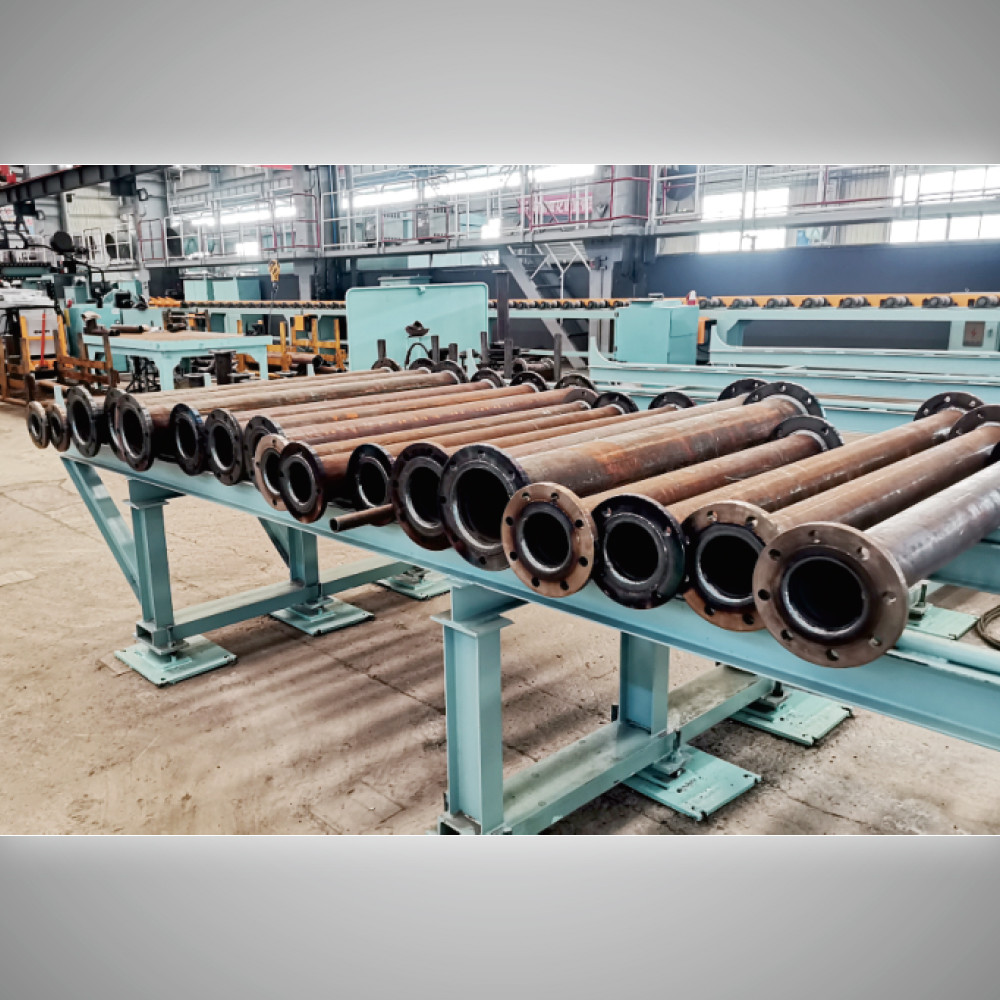 Carbon Steel Straight Pipe Flange Four Heads Welding Station PF4H-24M