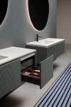 Customized Modern Green and Red Bathroom Vanity Double Sink Bathroom Cabinet