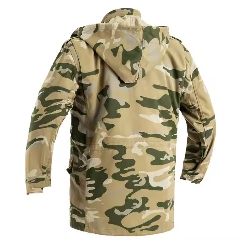 T65/C35 Solid Fabric Mens Military Tactical Long Sleeve Jackets and Pants with Split Leather