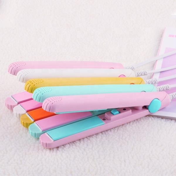 2 In 1 Mini Travel Flat Iron Hair Straightener 1/2 Inch Multifunctional