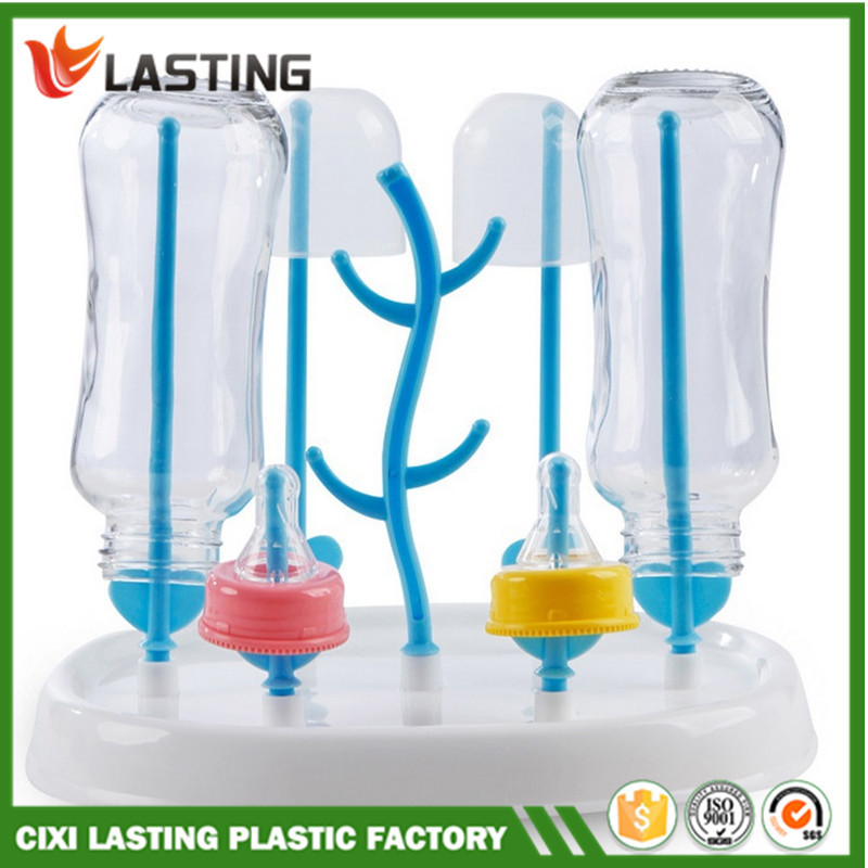 Foldable Plastic Draining Rack PVC Free , Baby Bottle Drying Rack For Feeding