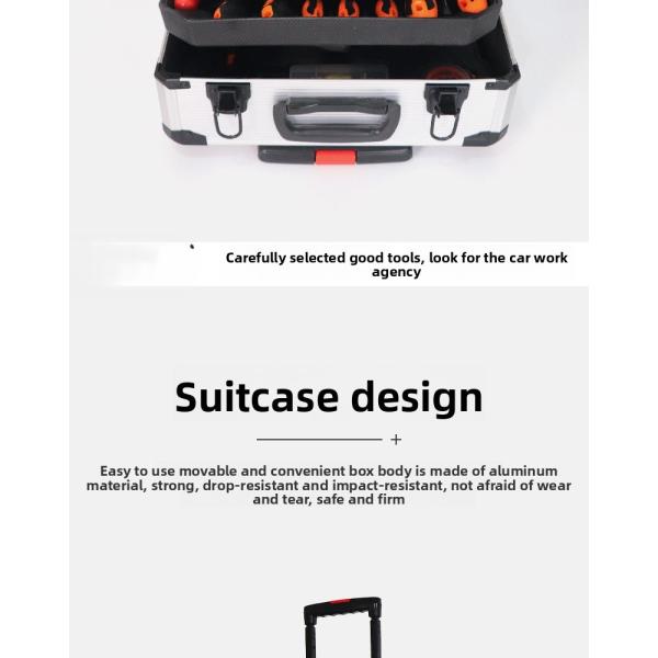 Buben 186-piece Household Car Repair Tools/industrial Maintenance Multi-function Hardware Tool Trolley case Combination Set Repa