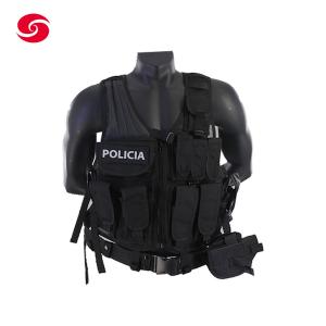 China Black Military Tactical Vest Multi Functional Pouches Air Soft Vest With Mesh factory