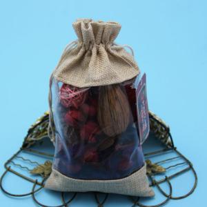 China Dry Flowers Packing Organza Window Jute Lavender Pouch factory
