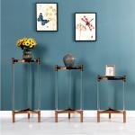 European Modern Style Tempered Glass Stainless Steel Side Table
