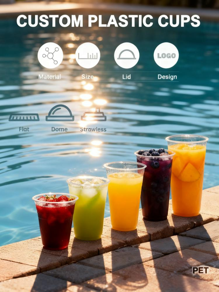 Customized 16 oz Plastic Cup Disposal Iced Coffee Cups Bubble Tea Boba Cold Drink PET Cups with Lids