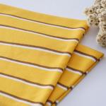 Skin Friendly Double Knit Fabric Striped Cotton Material For Casual Wear