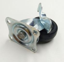 China small black rubber funiture caster wheels with brake 2 inch factory