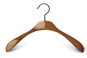 China Betterall 38cm Length Custom Color Polished Chrome Ball End Hook Widen Shoulder Oak Wooden Clothes Hanger factory