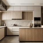 Customized Kitchen Furniture Modern Natural Solid Wood Modular Kitchen Cabinets