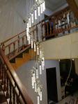 New bubble living room crystal column LED light luxury simple long pendant lamp