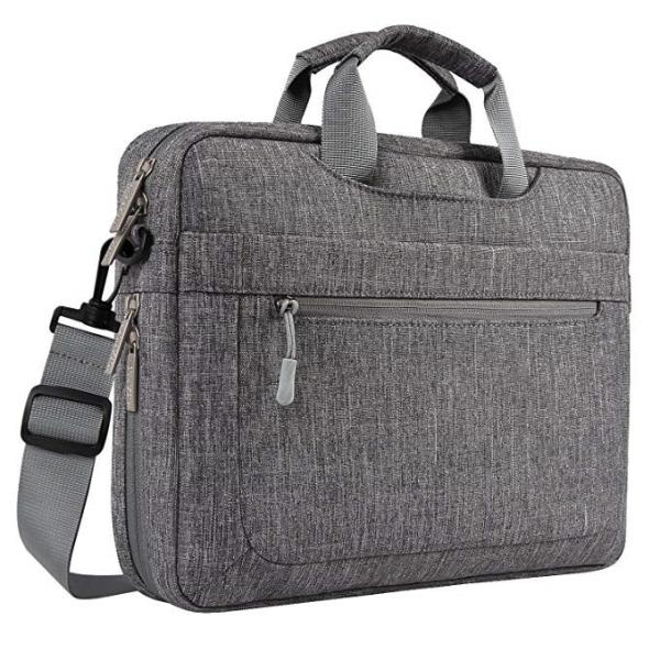 China 11.6-13.3 Inch  Ladies Laptop Handbag With Adjustable Depth Bottom Grey factory