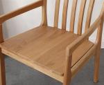 Modern Restaurant Hotel Fabric Wooden Armrest Chair Upholstered Wood Dining