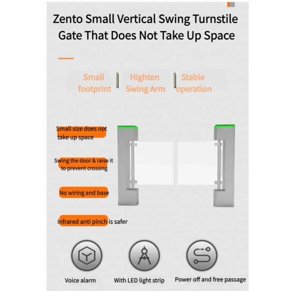 Full Automatic Swing Barrier Turnstile RFID SUS304 for Supermarket