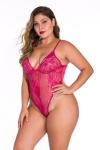 Sleeveless Temptation Plus Babydoll Lingerie White Lace L-5XL Polyester 95