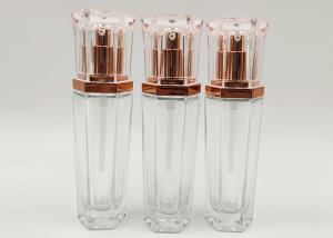China 30ml 1oz Clear Glass Bottle Round / Square Multi Shapes With Lotion Pump factory