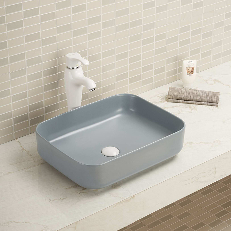 15 Inch Vessel Ceramic Bathroom Sink Bowl Stain Resistant Hand Wash White