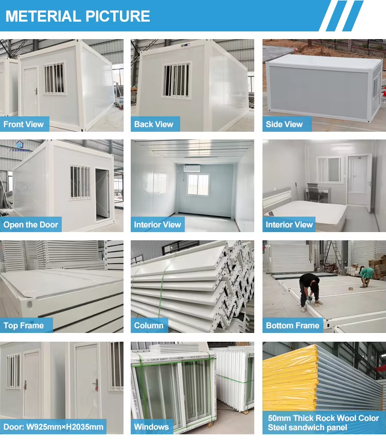 20ft 40ft Flat Pack Container Prefabricated House Frame Single Double Doors