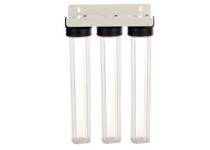 China 20'' slim triple sump clear water filter housings with 3/4 inch in/out port factory