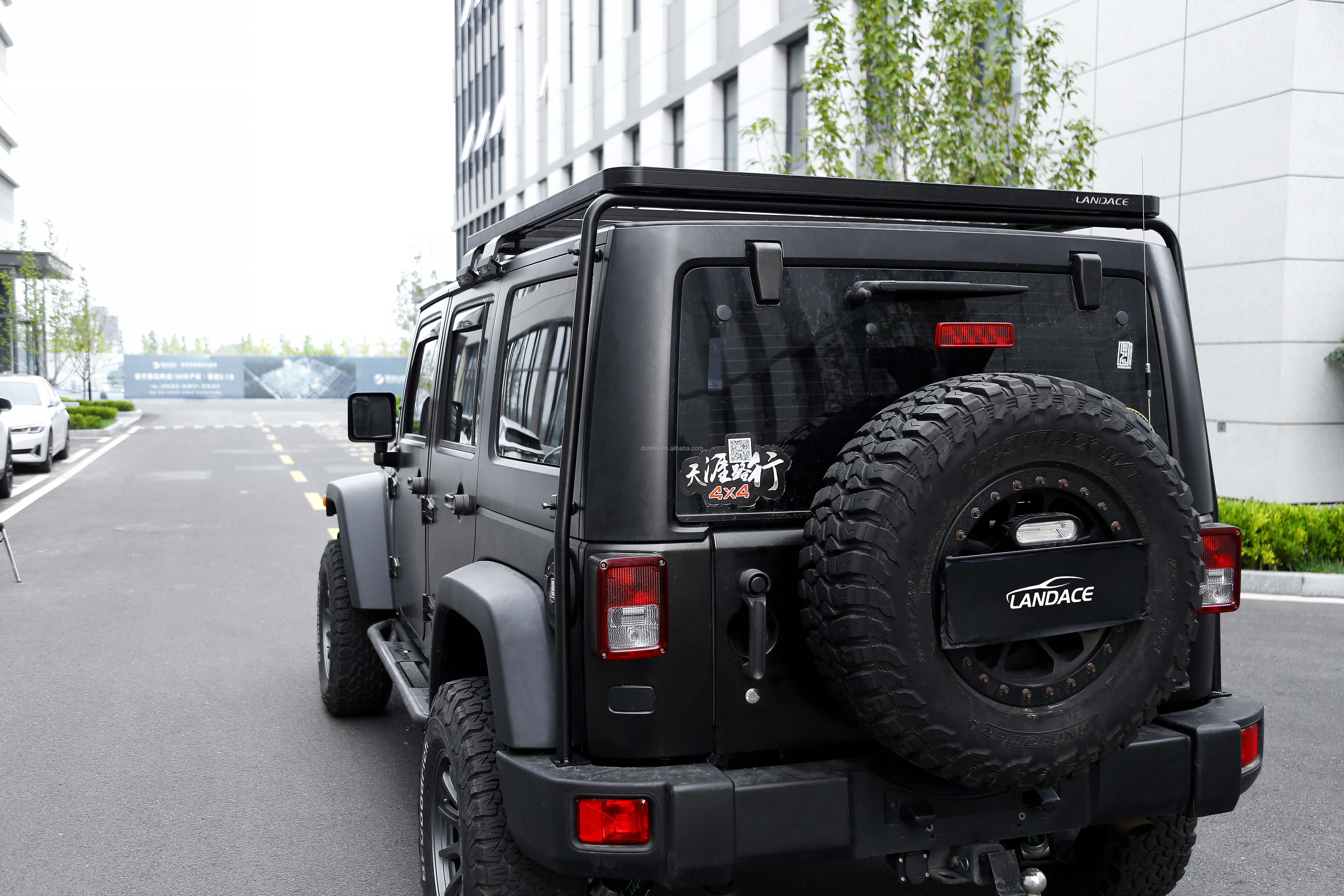 JL JK JT Jeep Wrangler Roof Racks Luggage Carrier Aluminum Alloy Black Rack 1500x1425
