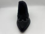 Sparkly Closed Toe Platform Womens Dress Shoes Black Soft Cow Suede Leather