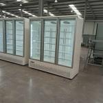Vertical air-cooled refrigerated three door glass large capacity beverage