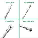 SS 316 Flat Head Chipboard Screw for Outdoor Wood Projects Metric Measurement