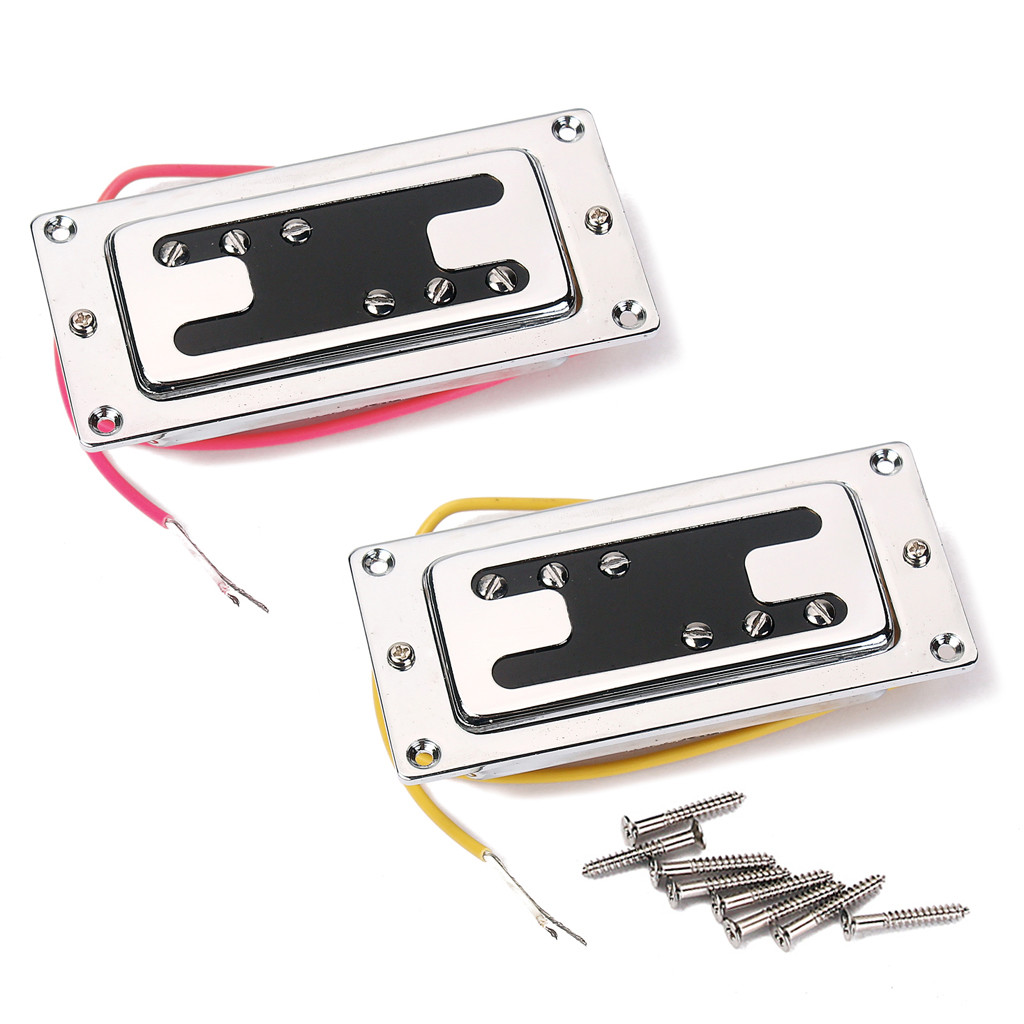 H Style Dual Coil Mini Humbucker Pickups With Screws Chrome-Plated Plastic
