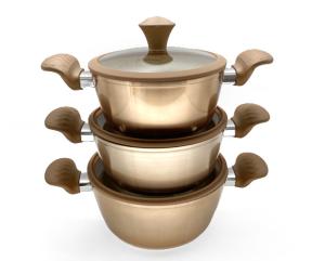 China 4.5mm Durable Aluminum Pot 40cm Induction Bottom Cookware Set factory