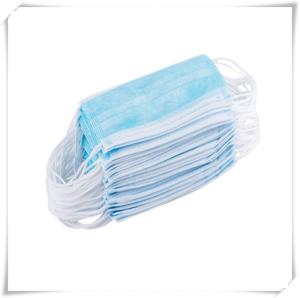 China White Blue Non Woven Fabric Face Mask , 3 Ply Surgical Face Mask Disposable factory