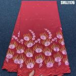 Newest soft high quality 100% cotton fabric embroidered handmade swiss voile