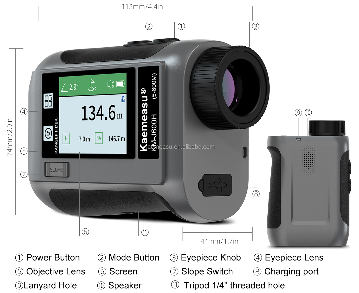 J1500m Long Range Digital Laser Distance Meter Fast Read Laser Distance Meter Backlit Screen Memory Storage